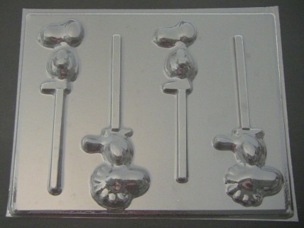 329sp Pudgy Beagle Dog and Bird Chocolate or Hard Candy Lollipop Mold 329sp Pudgy Beagle Dog and Bird Chocolate or Hard Candy Lollipop Mold